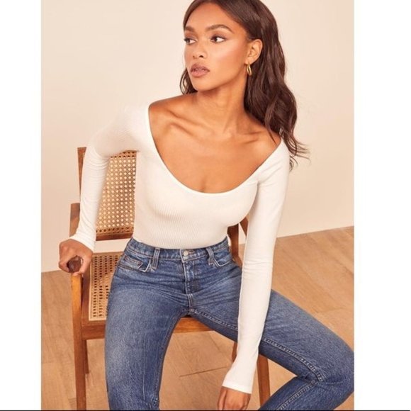 Reformation Tops - Reformation Nala Top White